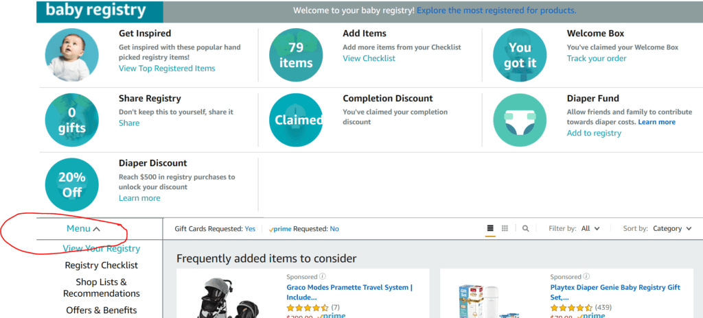 amazon baby registry