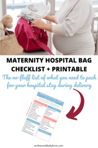 maternity hospital bag checklist printable