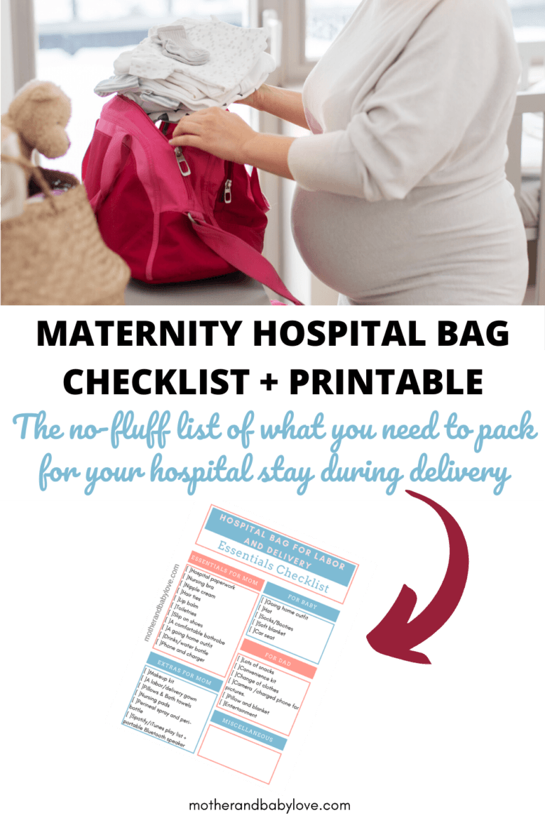 Printable Hospital Bag Checklist For Labor and Delivery What to Pack