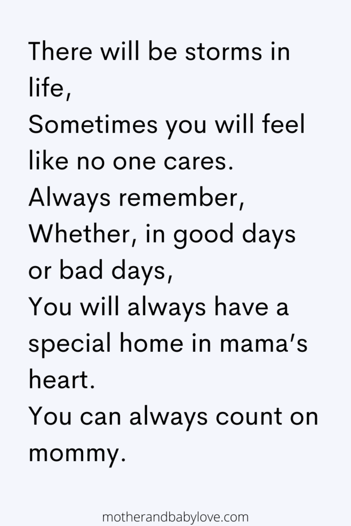 There will be storms in life... You can always count on mommy quote