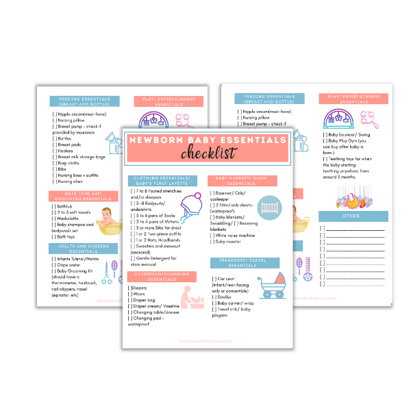 baby essentials checklist printable