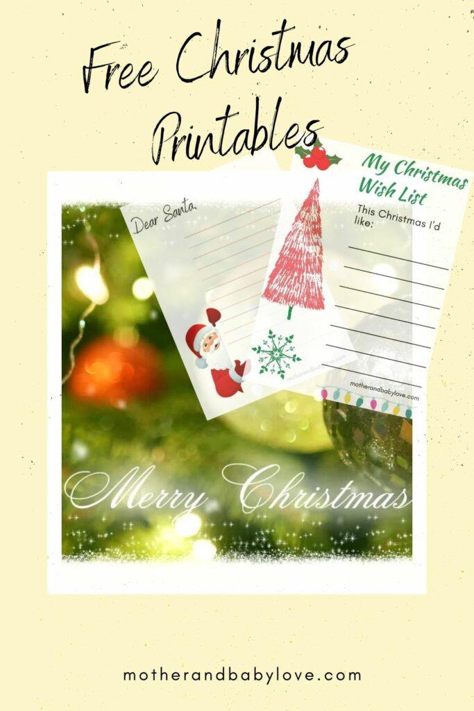 Free printable- Christmas letter to Santa and Wish List