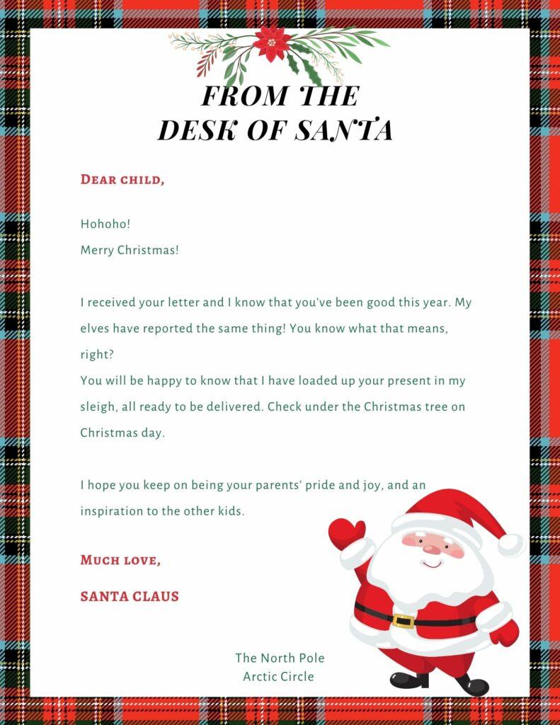 Free letter from santa printable